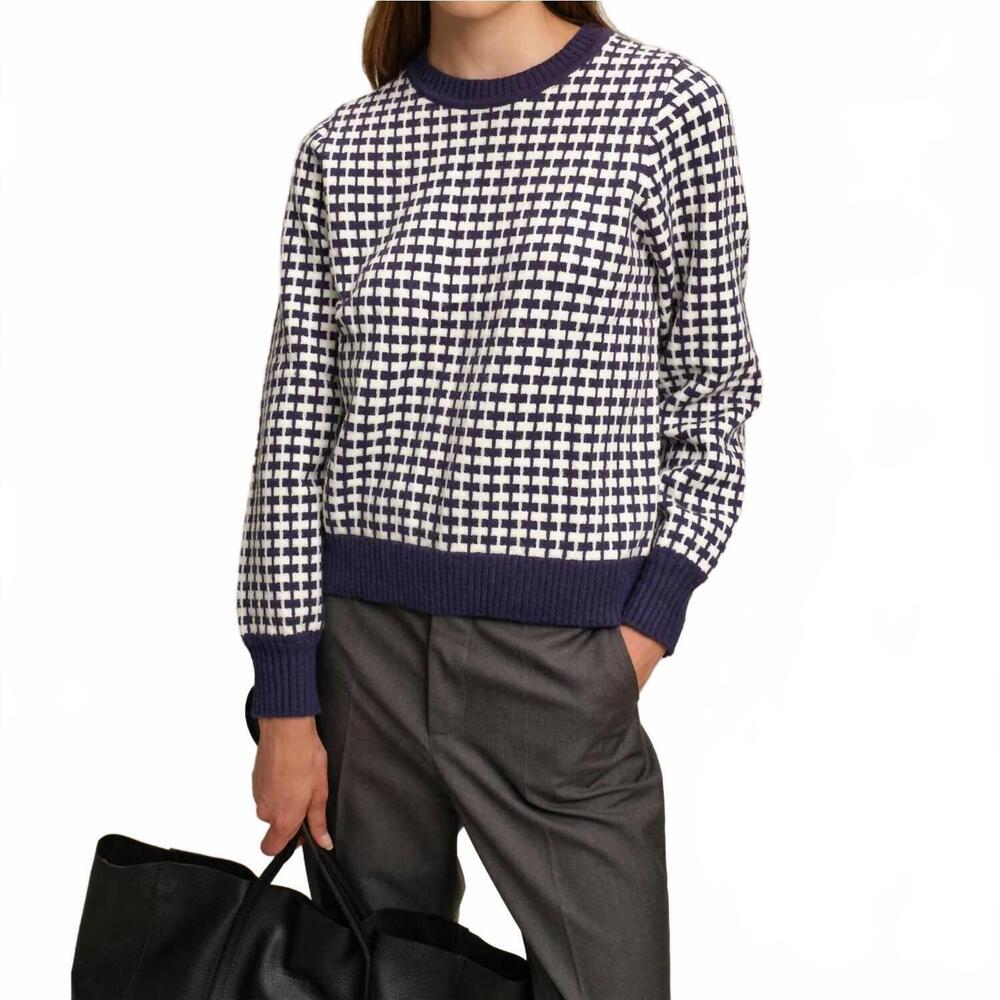 NEW DELUC cody crewneck sweater in navy